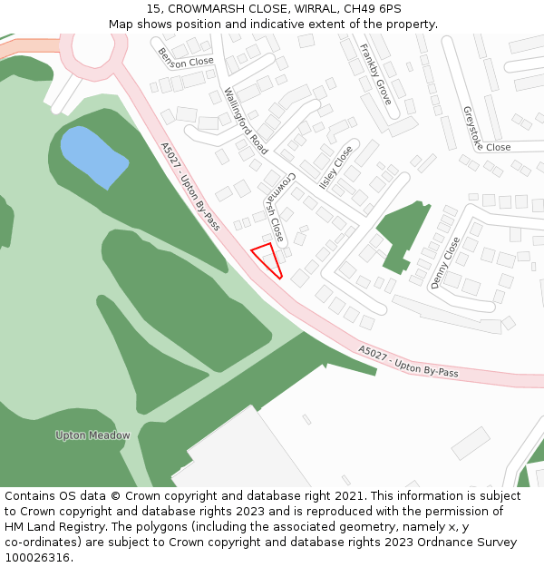 15, CROWMARSH CLOSE, WIRRAL, CH49 6PS: Location map and indicative extent of plot