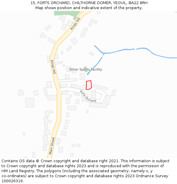 15, FORTS ORCHARD, CHILTHORNE DOMER, YEOVIL, BA22 8RH: Location map and indicative extent of plot