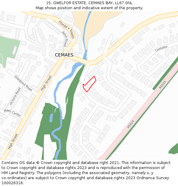 15, GWELFOR ESTATE, CEMAES BAY, LL67 0NL: Location map and indicative extent of plot