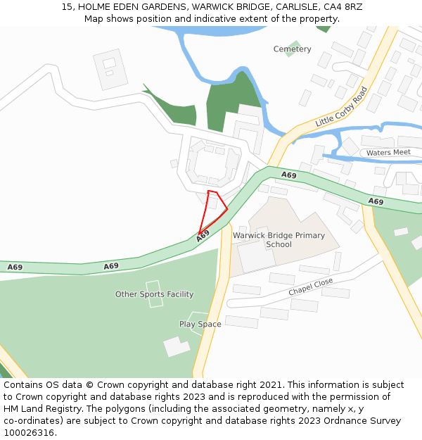 15, HOLME EDEN GARDENS, WARWICK BRIDGE, CARLISLE, CA4 8RZ: Location map and indicative extent of plot