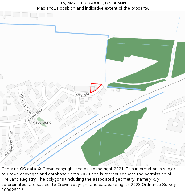 15, MAYFIELD, GOOLE, DN14 6NN: Location map and indicative extent of plot