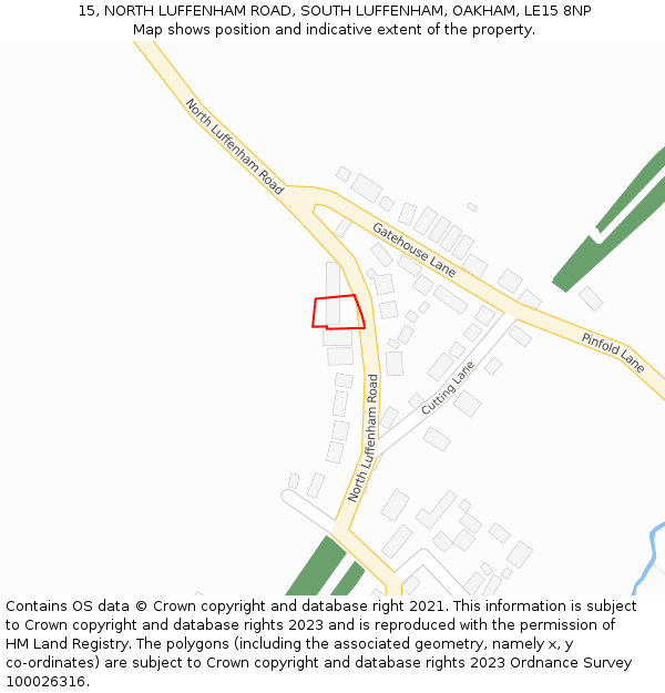 15, NORTH LUFFENHAM ROAD, SOUTH LUFFENHAM, OAKHAM, LE15 8NP: Location map and indicative extent of plot