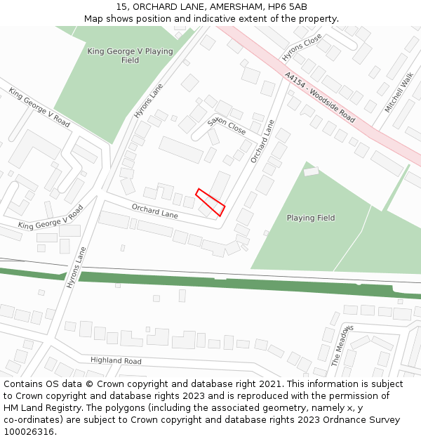 15, ORCHARD LANE, AMERSHAM, HP6 5AB: Location map and indicative extent of plot