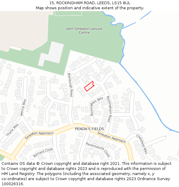 15, ROCKINGHAM ROAD, LEEDS, LS15 8UL: Location map and indicative extent of plot