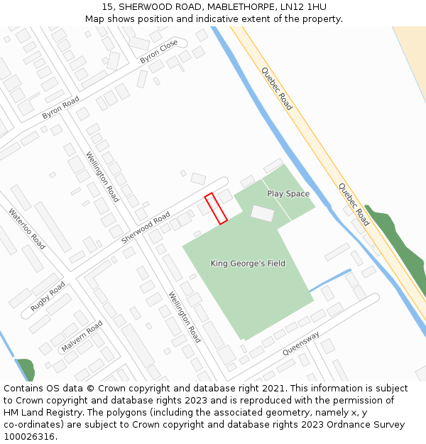 15, SHERWOOD ROAD, MABLETHORPE, LN12 1HU: Location map and indicative extent of plot