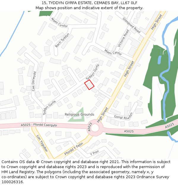 15, TYDDYN GYRFA ESTATE, CEMAES BAY, LL67 0LF: Location map and indicative extent of plot