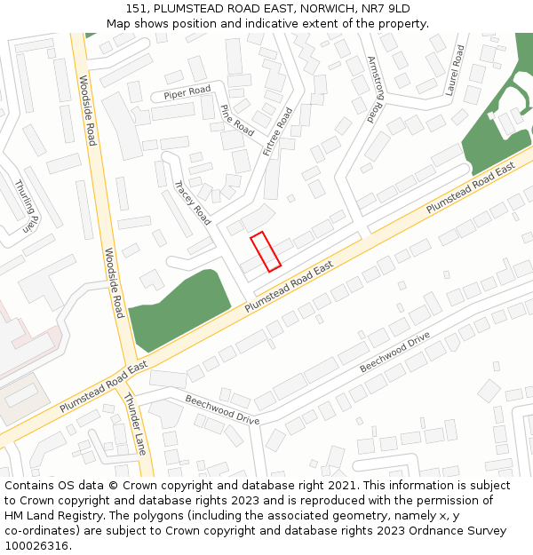 151, PLUMSTEAD ROAD EAST, NORWICH, NR7 9LD: Location map and indicative extent of plot