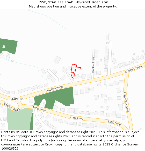 155C, STAPLERS ROAD, NEWPORT, PO30 2DP: Location map and indicative extent of plot