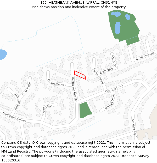 156, HEATHBANK AVENUE, WIRRAL, CH61 4YG: Location map and indicative extent of plot