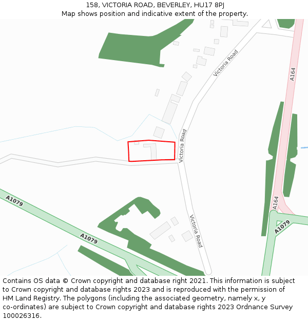 158, VICTORIA ROAD, BEVERLEY, HU17 8PJ: Location map and indicative extent of plot