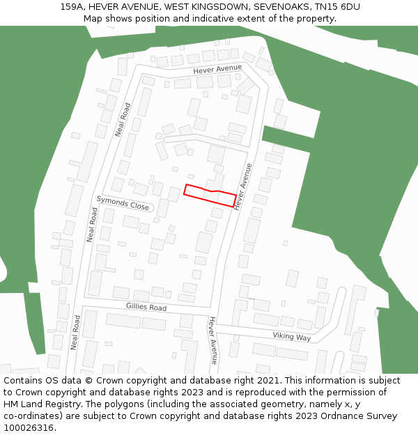 159A, HEVER AVENUE, WEST KINGSDOWN, SEVENOAKS, TN15 6DU: Location map and indicative extent of plot