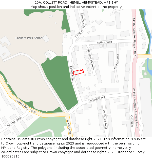 15A, COLLETT ROAD, HEMEL HEMPSTEAD, HP1 1HY: Location map and indicative extent of plot