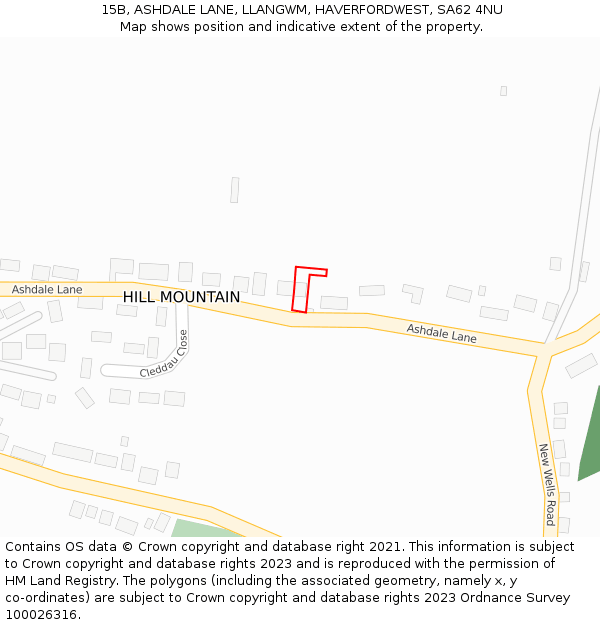 15B, ASHDALE LANE, LLANGWM, HAVERFORDWEST, SA62 4NU: Location map and indicative extent of plot