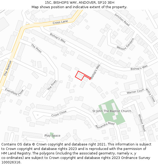 15C, BISHOPS WAY, ANDOVER, SP10 3EH: Location map and indicative extent of plot