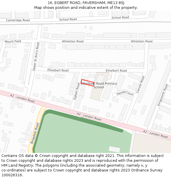 16, EGBERT ROAD, FAVERSHAM, ME13 8SJ: Location map and indicative extent of plot