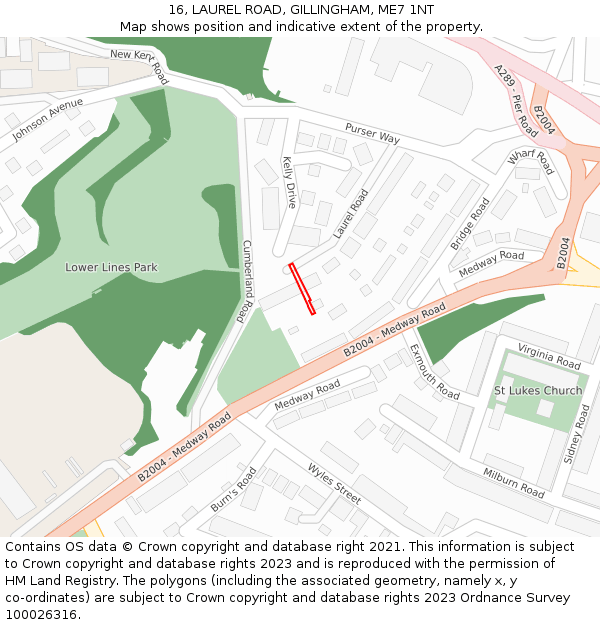 16, LAUREL ROAD, GILLINGHAM, ME7 1NT: Location map and indicative extent of plot