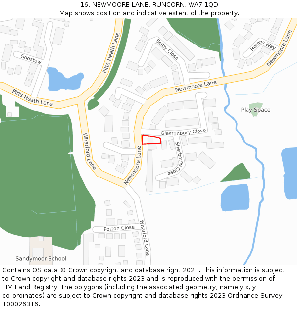16, NEWMOORE LANE, RUNCORN, WA7 1QD: Location map and indicative extent of plot