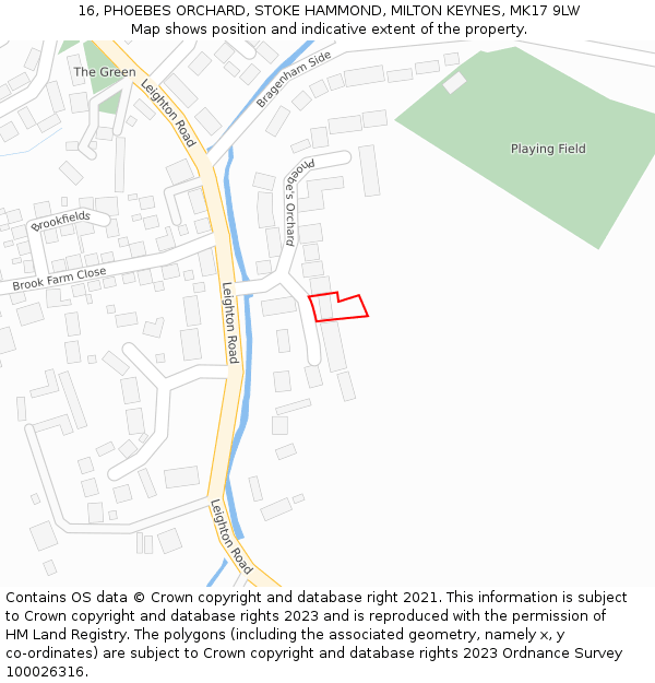 16, PHOEBES ORCHARD, STOKE HAMMOND, MILTON KEYNES, MK17 9LW: Location map and indicative extent of plot