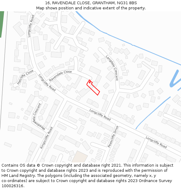 16, RAVENDALE CLOSE, GRANTHAM, NG31 8BS: Location map and indicative extent of plot