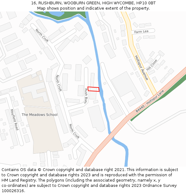 16, RUSHBURN, WOOBURN GREEN, HIGH WYCOMBE, HP10 0BT: Location map and indicative extent of plot