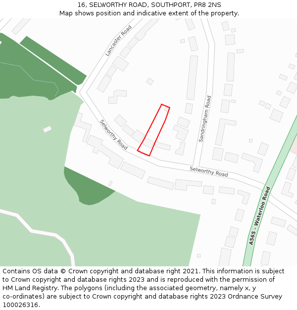 16, SELWORTHY ROAD, SOUTHPORT, PR8 2NS: Location map and indicative extent of plot