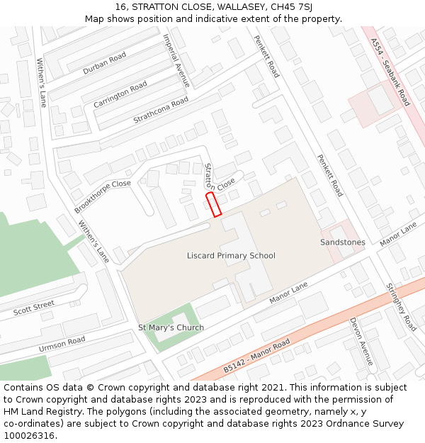 16, STRATTON CLOSE, WALLASEY, CH45 7SJ: Location map and indicative extent of plot