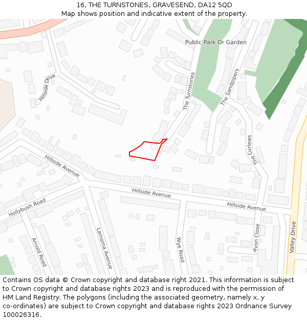 16, THE TURNSTONES, GRAVESEND, DA12 5QD: Location map and indicative extent of plot