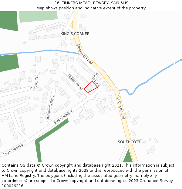 16, TINKERS MEAD, PEWSEY, SN9 5HS: Location map and indicative extent of plot