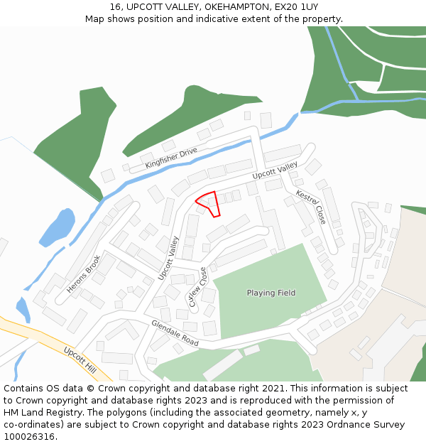 16, UPCOTT VALLEY, OKEHAMPTON, EX20 1UY: Location map and indicative extent of plot