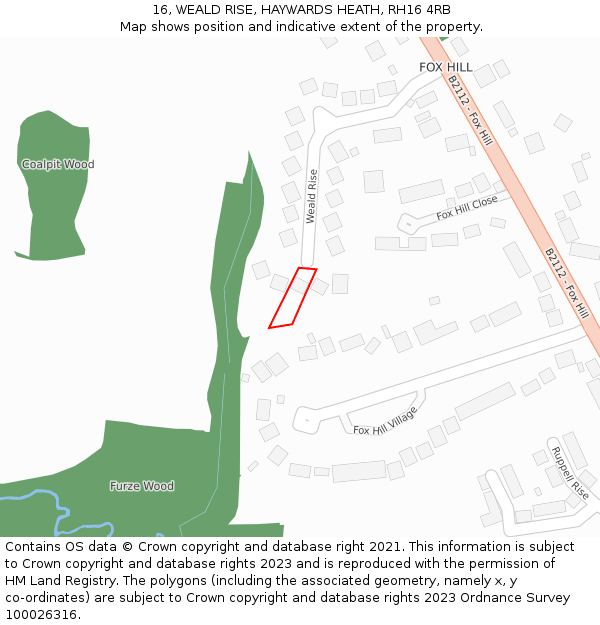 16, WEALD RISE, HAYWARDS HEATH, RH16 4RB: Location map and indicative extent of plot