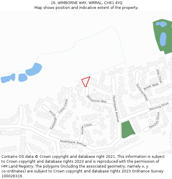 16, WIMBORNE WAY, WIRRAL, CH61 4YQ: Location map and indicative extent of plot