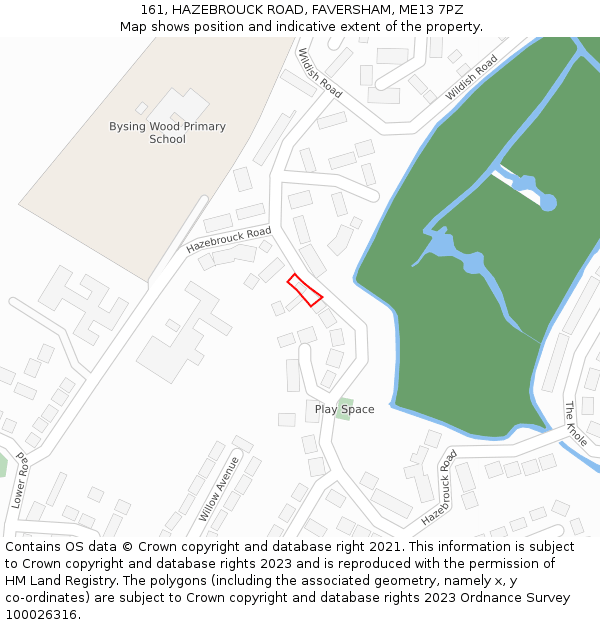 161, HAZEBROUCK ROAD, FAVERSHAM, ME13 7PZ: Location map and indicative extent of plot