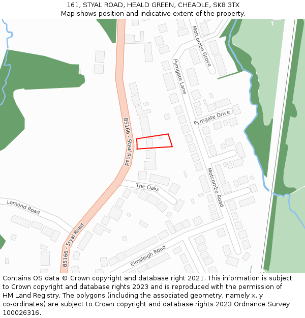 161, STYAL ROAD, HEALD GREEN, CHEADLE, SK8 3TX: Location map and indicative extent of plot