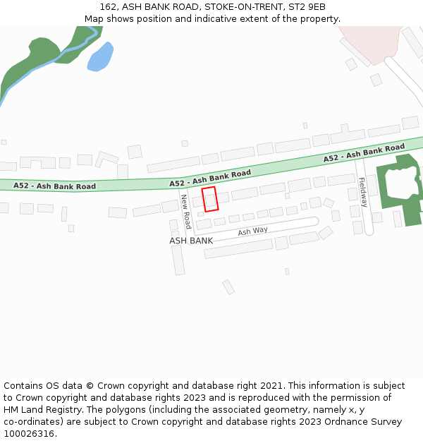 162, ASH BANK ROAD, STOKE-ON-TRENT, ST2 9EB: Location map and indicative extent of plot