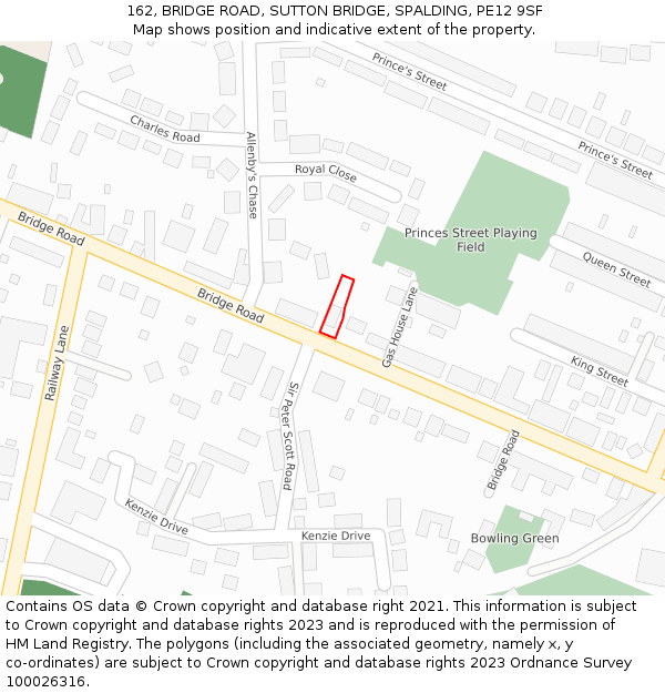 162, BRIDGE ROAD, SUTTON BRIDGE, SPALDING, PE12 9SF: Location map and indicative extent of plot