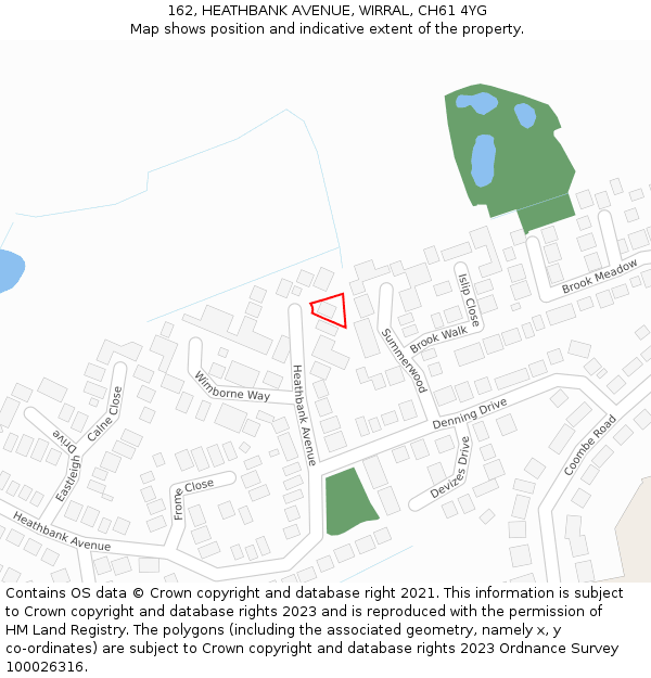 162, HEATHBANK AVENUE, WIRRAL, CH61 4YG: Location map and indicative extent of plot