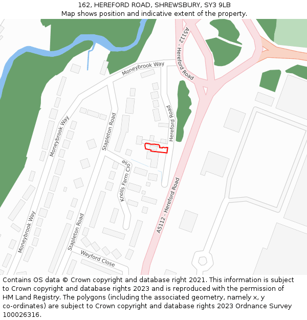 162, HEREFORD ROAD, SHREWSBURY, SY3 9LB: Location map and indicative extent of plot