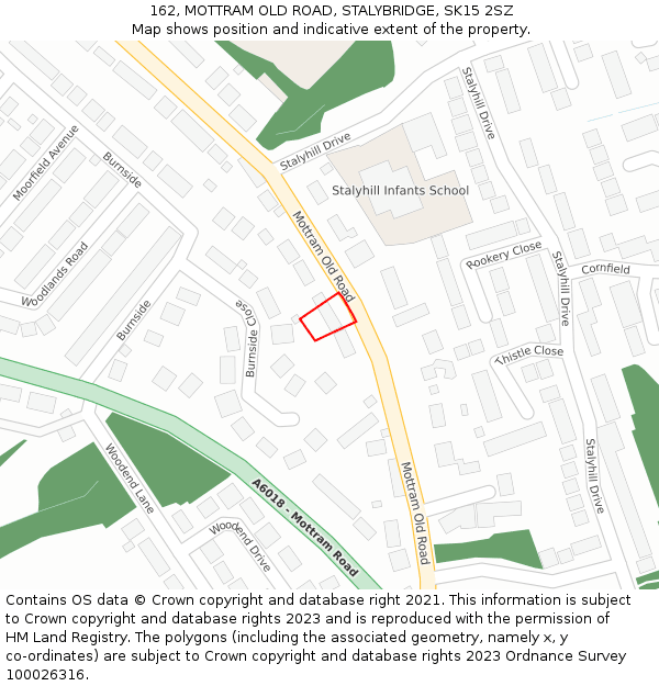 162, MOTTRAM OLD ROAD, STALYBRIDGE, SK15 2SZ: Location map and indicative extent of plot