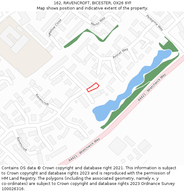 162, RAVENCROFT, BICESTER, OX26 6YF: Location map and indicative extent of plot