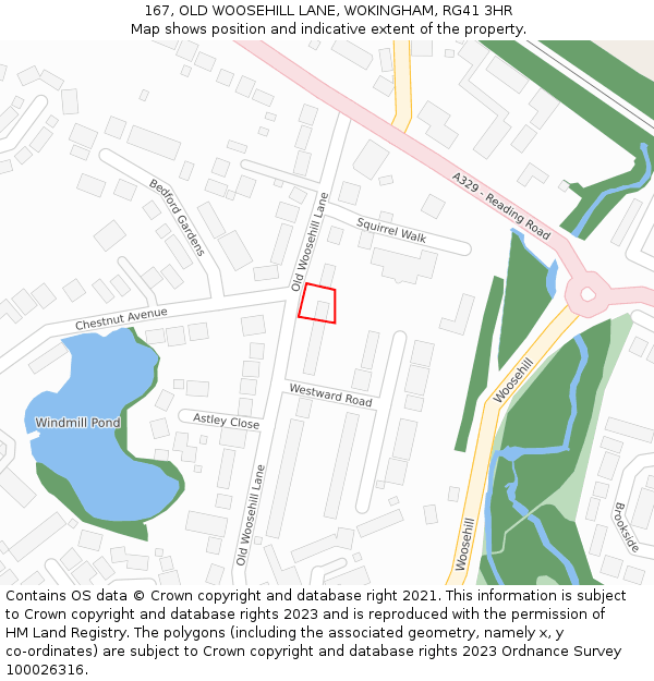 167, OLD WOOSEHILL LANE, WOKINGHAM, RG41 3HR: Location map and indicative extent of plot