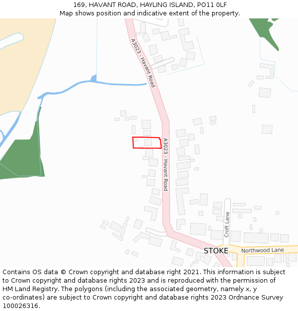 169, HAVANT ROAD, HAYLING ISLAND, PO11 0LF: Location map and indicative extent of plot