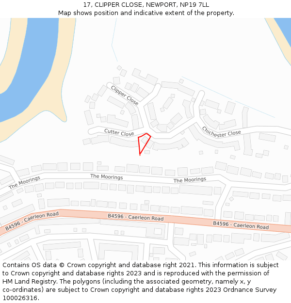 17, CLIPPER CLOSE, NEWPORT, NP19 7LL: Location map and indicative extent of plot