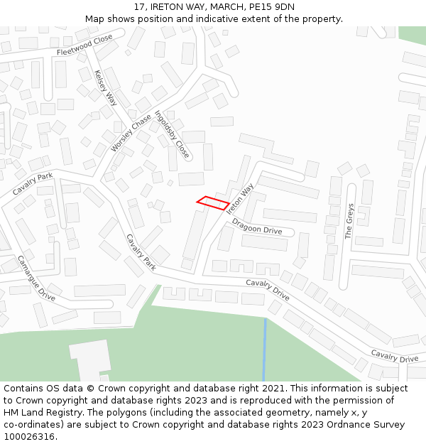 17, IRETON WAY, MARCH, PE15 9DN: Location map and indicative extent of plot