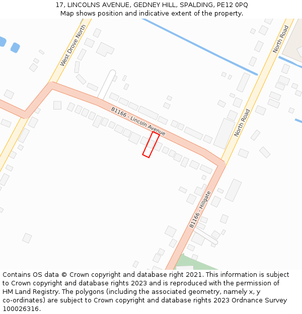 17, LINCOLNS AVENUE, GEDNEY HILL, SPALDING, PE12 0PQ: Location map and indicative extent of plot