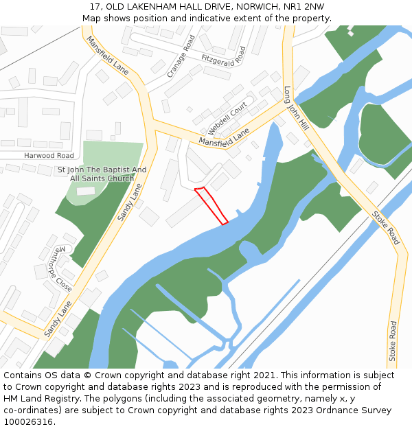 17, OLD LAKENHAM HALL DRIVE, NORWICH, NR1 2NW: Location map and indicative extent of plot