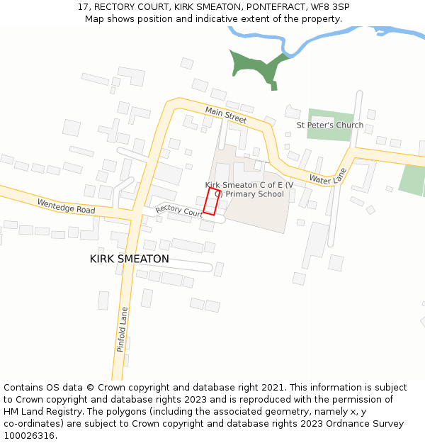 17, RECTORY COURT, KIRK SMEATON, PONTEFRACT, WF8 3SP: Location map and indicative extent of plot