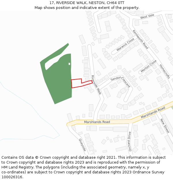 17, RIVERSIDE WALK, NESTON, CH64 0TT: Location map and indicative extent of plot