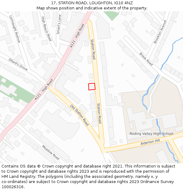 17, STATION ROAD, LOUGHTON, IG10 4NZ: Location map and indicative extent of plot