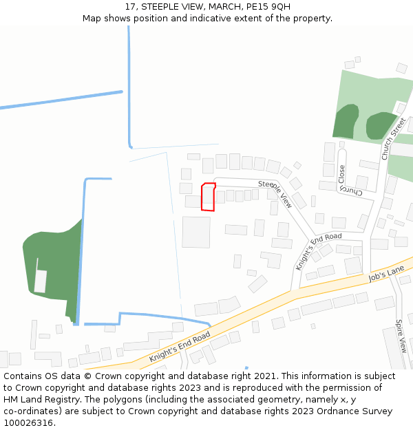 17, STEEPLE VIEW, MARCH, PE15 9QH: Location map and indicative extent of plot