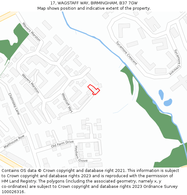 17, WAGSTAFF WAY, BIRMINGHAM, B37 7GW: Location map and indicative extent of plot